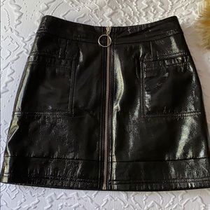 Topshop patent leather skirt